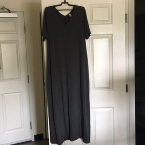 Gray Maxi Short Sleeve Dress